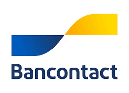 Logotipo de Bancontact en colores azul y amarillo.